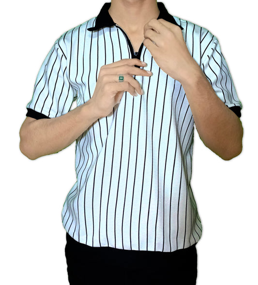 The Oxford Zip Polo – Timeless Stripes