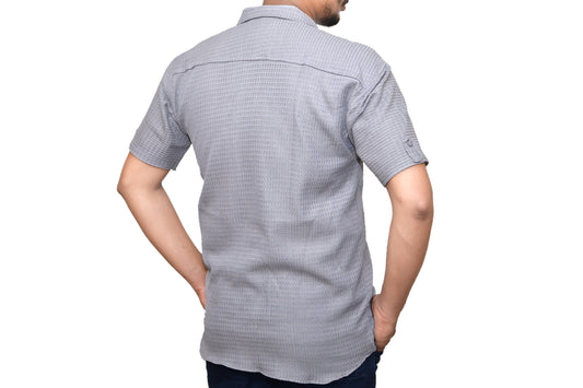 Cozy Grey Textured Shirt – Made for the Journey