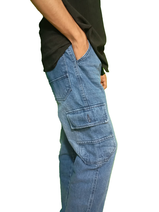 Classic Blue 6-Pocket Baggy Jeans
