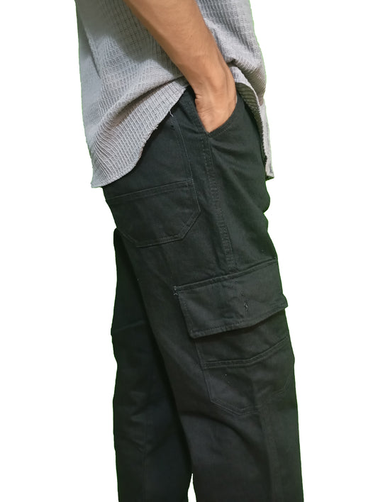 Jet Black 6-Pocket Baggy Jeans