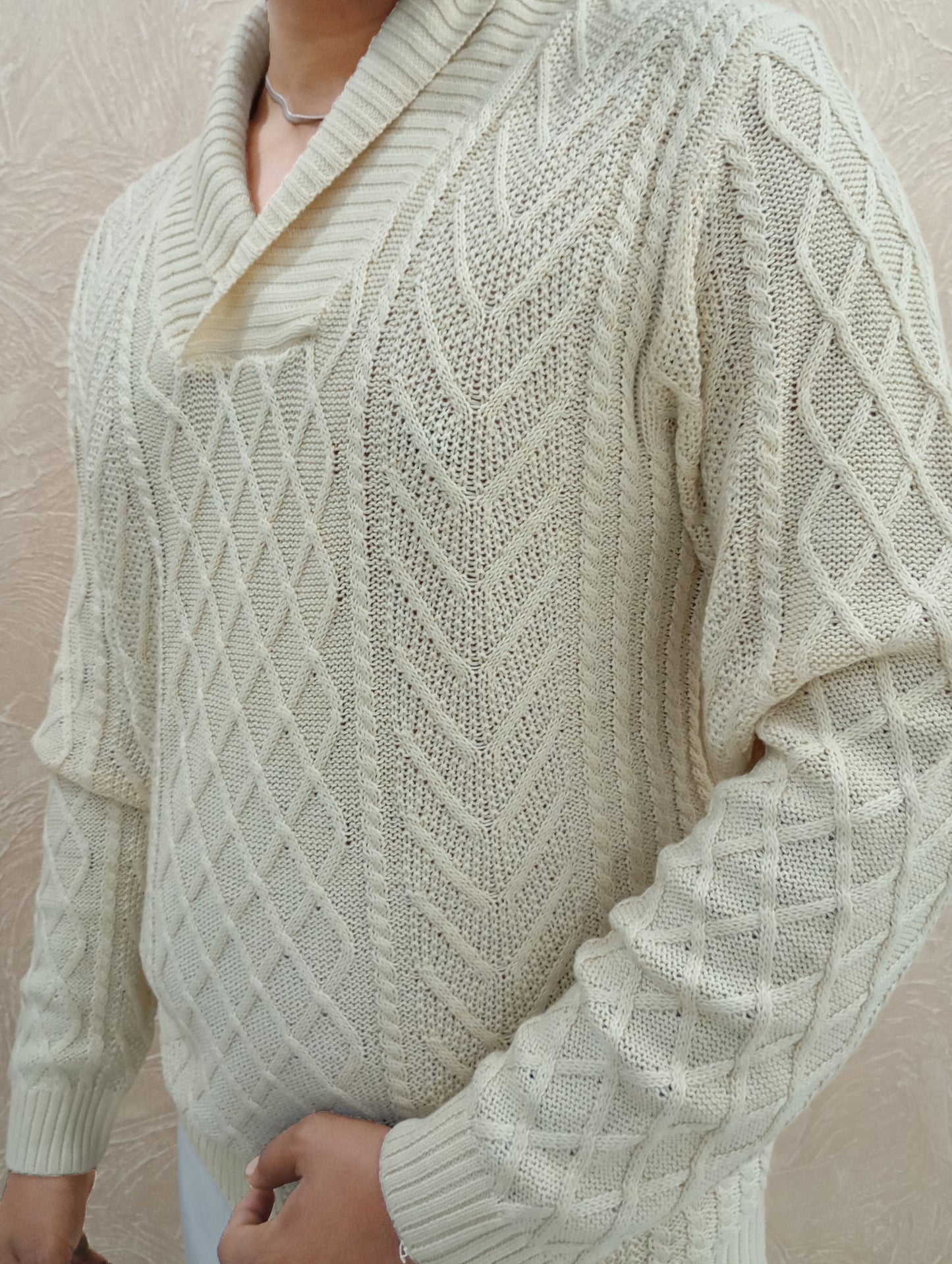 Cream Cable-Knit Sweater – Stockers